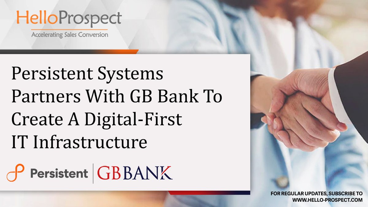 Hello_Prospect's tweet image. lnkd.in/dxG6YEj5
GB Bank has partnered with @Persistentsys, a provider of Digital Engineering, to construct its digital-first IT infrastructure and support the bank&apos;s continuous operations. To know more, #click the link.

#helloprospect #engineering #infrastructure