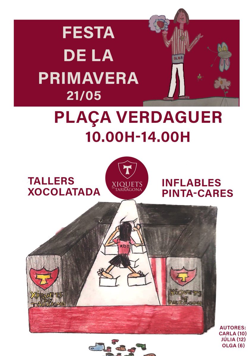 xiquetstgn's tweet photo. Veieu aquest cartell fet per la nostra canalla? 😍

Ens avisa que dissabte de 10 a 14 h hi ha festa a la plaça Verdaguer, amb activitats obertes a la canalla de la ciutat: pintacares, inflables, tallers, xocolatada i molt més! 🥳

⌚I a les 17h actuació!

#castelleres #castellers https://t.co/jp7slr9rcw