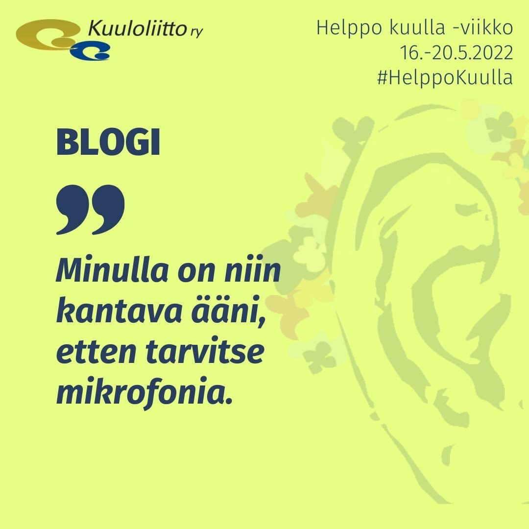 TiinaAhonen3's tweet photo. ”Miun ääni hei kuuluu naapurikylläänkin, en minä mikkiä tarvihe!” Näin @Kuuloliitto #HelppoKuulla viikon päätteeksi nousee käsi virheen merkiksi täällä ja samalla kiitollisuus siitä kuinka paljon oppinut #saavutettavuus #KuuleJaMuista -hankkeen matkassa. https://t.co/AkWnddwCe4