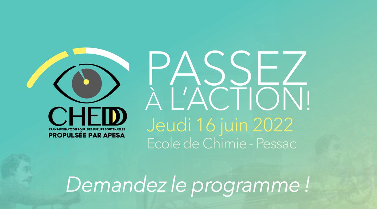 CHEDD_APESA's tweet photo. La 15ème session du @CHEDD_APESA - parcours sud @NvelleAquitaine - se termine avec une journée événement  le 16 juin  @BordeauxINP avec @MathieuBaudin @brunorebelle @SoAnn https://t.co/kpFzPG7rOM