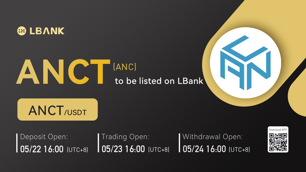 🗽 New #listing

🌠 $ANCT(ANC) will be listed on LBank！

ANC is a decentralized fandom platform built on Ethereum network and Tokenizes the fandom activities and creates K-wave ecosystem.

🌐 Details: bit.ly/3wnFiAs