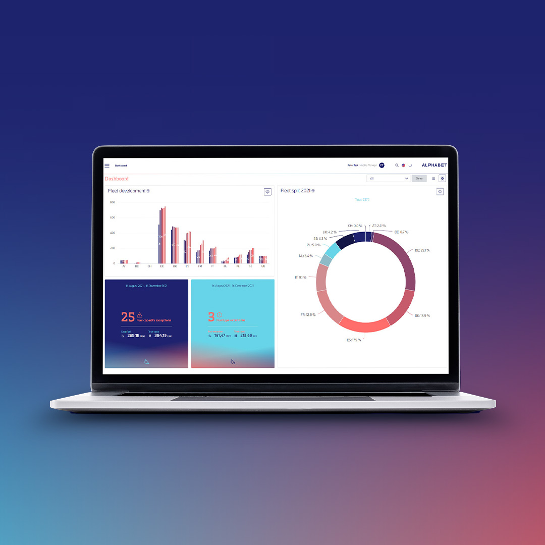 Want a better overview of your fleet? Alphabet View gives you just that. Our innovative reporting tool shows you all key data at a glance. And you can now monitor fuel consumption or CO2 emissions and optimise your fleet’s sustainability. Learn more bit.ly/3wuynpe