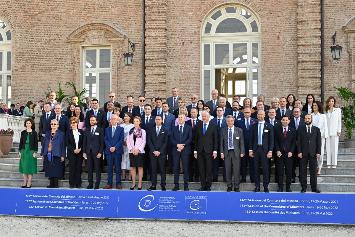 ItalyMFA_int's tweet photo. #CoEPresIT | Family photo of the 132nd session of the Committee of Ministers of the Council of Europe https://t.co/XRK9ra7auv