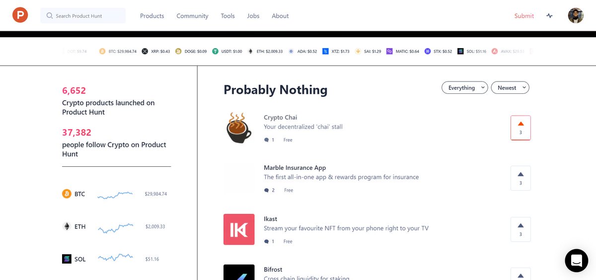 yupuday's tweet photo. Crypto Chai is now featured on @ProductHunt under Web3 Category!🥳
Check it out: https://t.co/VIdpEKwWmm ☕ https://t.co/2sq8UONwAD