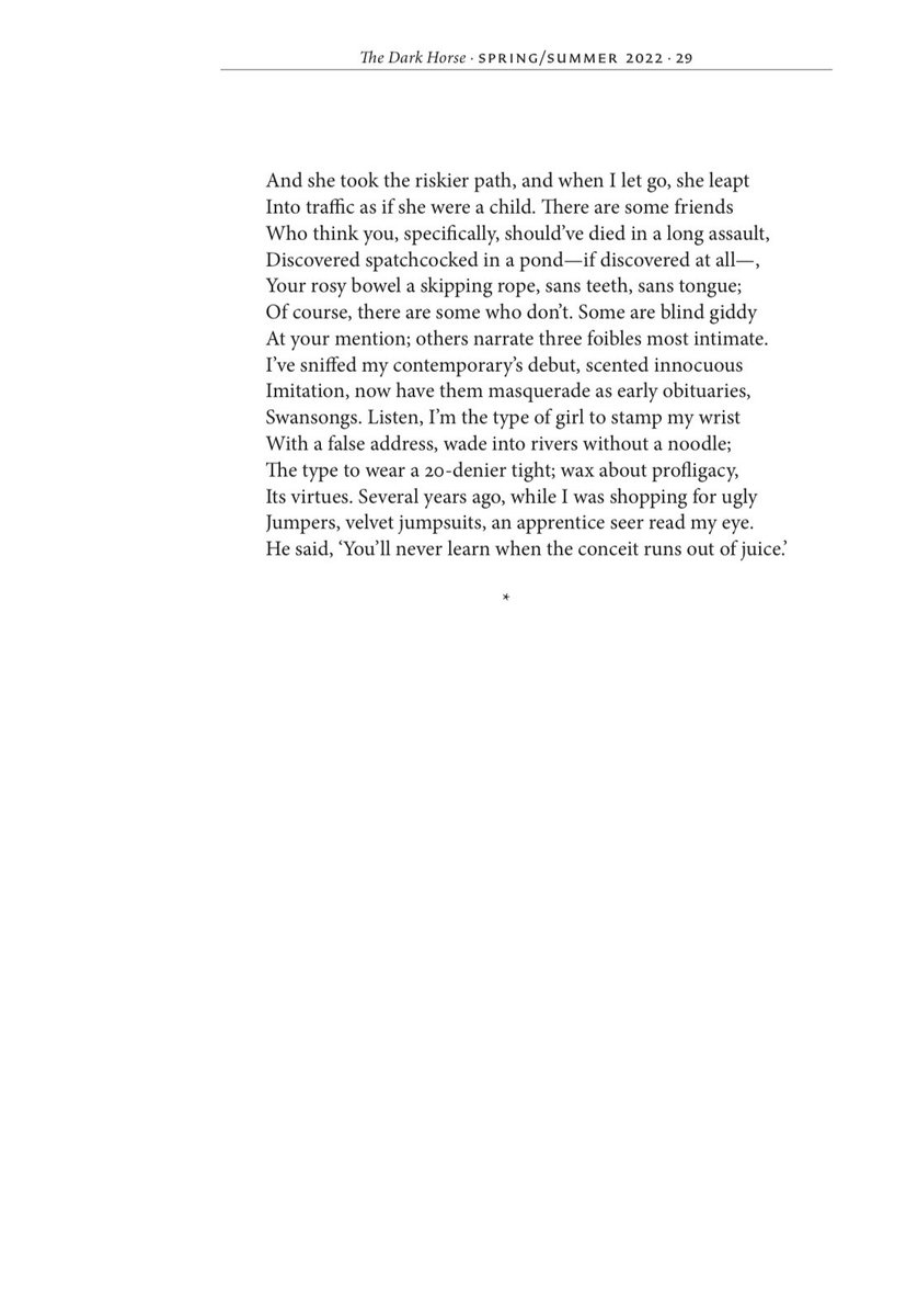 pepecoineth_io's tweet photo. It’s lovely to have a poem in this issue of the @thedarkhorsemag, especially this one which touches on the dysmetropsia I had as a child, memories of which I’d entirely suppressed until I heard @ryuichisakamoto’s Tama and it all came flooding back. That’s ekphrasis for you. https://t.co/2fK52Rbdx9