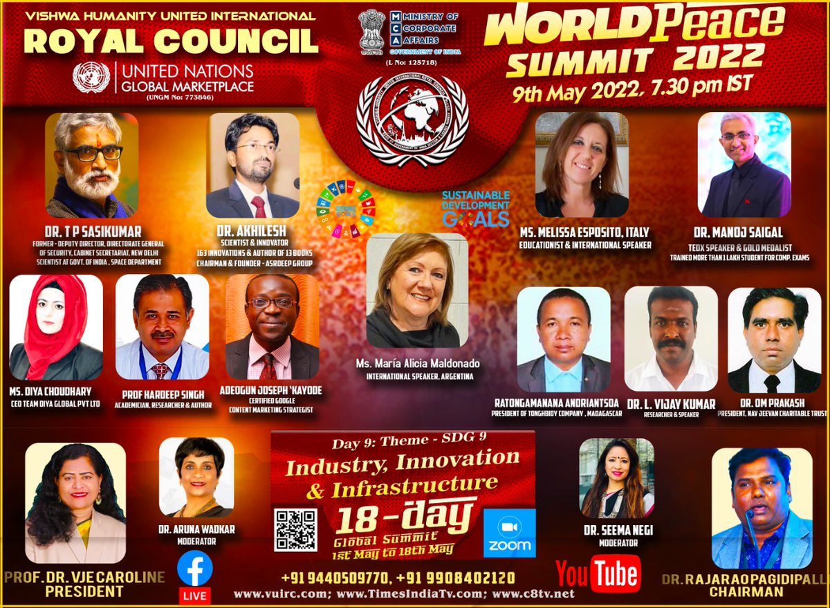 UniqueSODHI's tweet photo. Delivered my #INVITED_KEYNOTE_ADDRESS Title of the talk #INNOVATION_AND_ENTRENEURSHIP_FOR_SUSTAINABLE_DEVELOPMENT at #The_World_Peace_Summit 2022 My deep regards to #DrRajaRaoPagidipalli and #DrCaroline from International Royal Council https://t.co/pSk58u5eJl