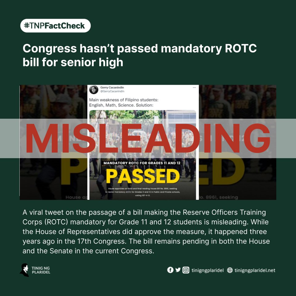 Tinig ng Plaridel on Twitter "TNPFactCheck While the House of Representatives did approve