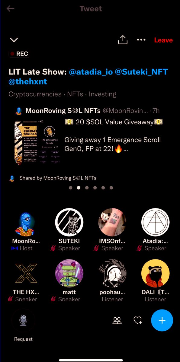ktvhsl's tweet photo. @MoonRovingBTC @Suteki_NFT @Suteki_NFT 
@MoonRovingBTC 

I was on a podcast, you can check the list of people and your subscription to me https://t.co/eMRM2VZll9