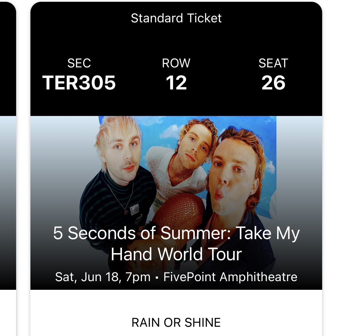dearestyoon's tweet photo. SELLING

2 tickets for 5SOS in Irvine on 6/18/22!

I paid $70 each, but am willing to sell below face value!! DM FOR MORE INFO!!

#TakeMyHandWorldTour 
tags: 5sos 5 seconds of summer take my hand tour lfb wts sell https://t.co/bqtVg8LJtg