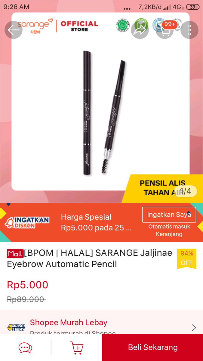 suka_share's tweet photo. Produk kecantikan seharga "CILOK?" ada nih cuman 5.000an aja,diskon sampai 94% untuk produk Makeup &amp; Skincare,brand Korea,Sudah BPOM,buat yang lagi belajar makeup terjangkau banget,jadi pengen borong deh 😍✨

Cek disini
https://t.co/j8oPzfYrxw

#FYP #ShopeeID #racunshopee https://t.co/vkwtzAm4Nw