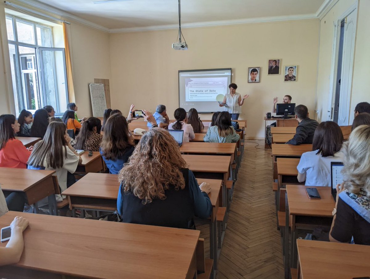 ArmeniaNewcomer's tweet photo. To wrap up the #knowledge #exchange we had discussions led by @MarinaShapira &amp; @_hunterscot on using administrative &amp; big data in research. Was great to hear from students and colleagues at different stages. @BritishAcademy_ @YSU_official @SocSciStir #Sociology #ResearchMethods https://t.co/bdQpgvAAPe