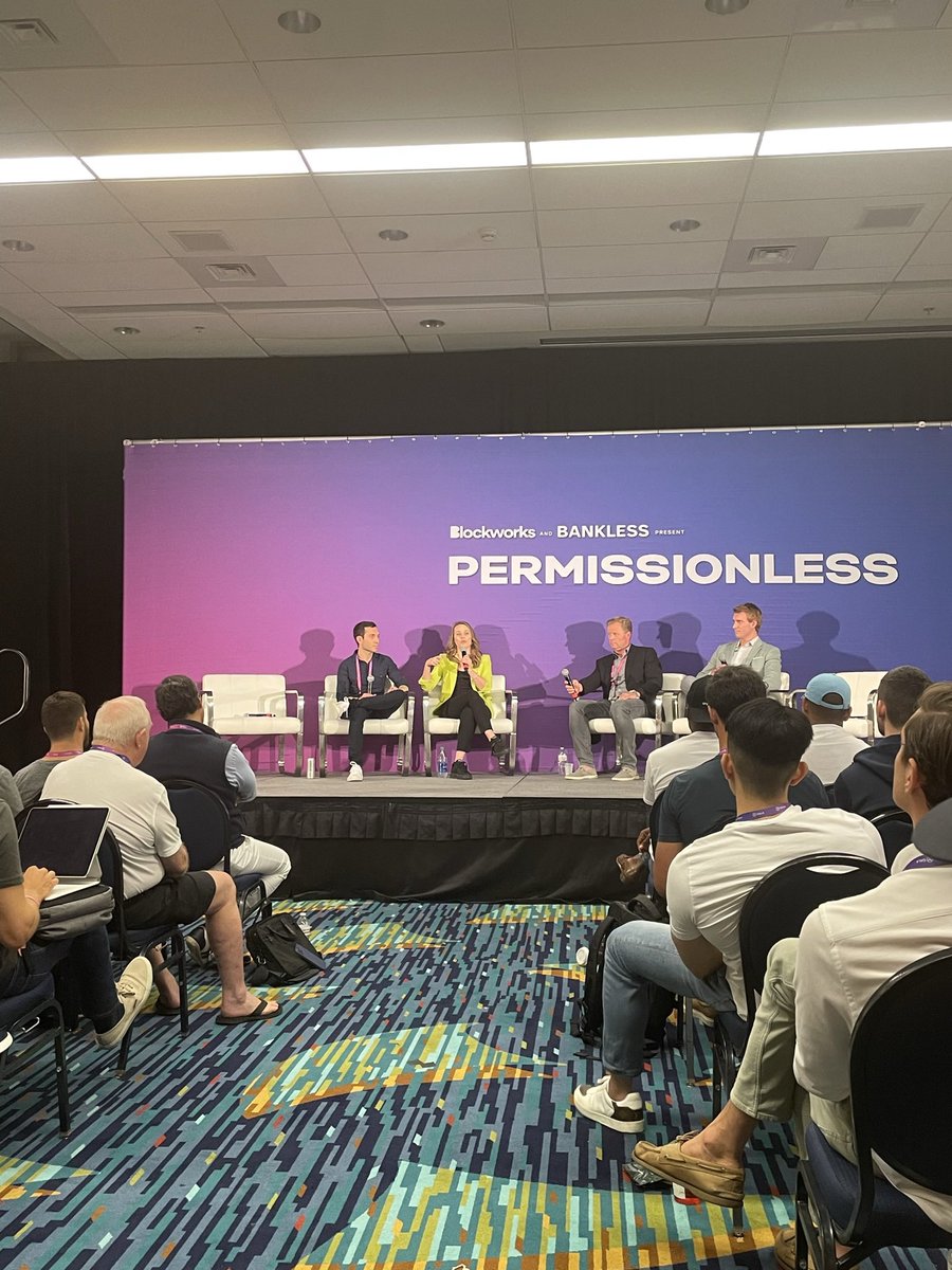 DeFiQueen_CB's tweet photo. Impressed by the amount of regulation talks at @Permissionless. It’s our mission to educate regulators for this industry to grow https://t.co/Jr1aM0Kg42