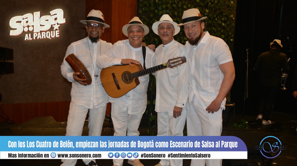 Son_Sonero's tweet photo. Con @cuatro_belen #LosCuatrodeBelén, empiezan las jornadas de Bogotá como Escenario de #SalsaAlParque
Mas Info: https://t.co/5hytaaEIQd
#SonSonero #SentimientoSalsero #TodosSomosSalsa #SuachaPuraSalsa
🎧 https://t.co/g7HBem9LAg
🌐 Web 📻 Radio 📺 T.V 🛍️ Tienda 🥃 Bar https://t.co/1zYVEYZshR