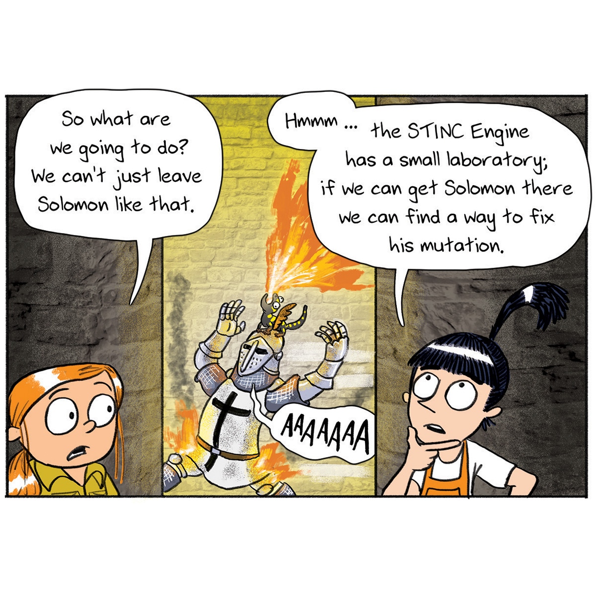 Jamesfoleybooks's tweet photo. Here's another snippet from SALLYMANDER, the comic I've got in this year's @TheSchoolMag. ⁠

Solomon is the name of Princess Sylvia's salamander, who you can see causing a kerfuffle in the background.
⁠

@fremantlepress #STinkerInc #Sallymander #SallyTinker https://t.co/7SeLHTSPFQ