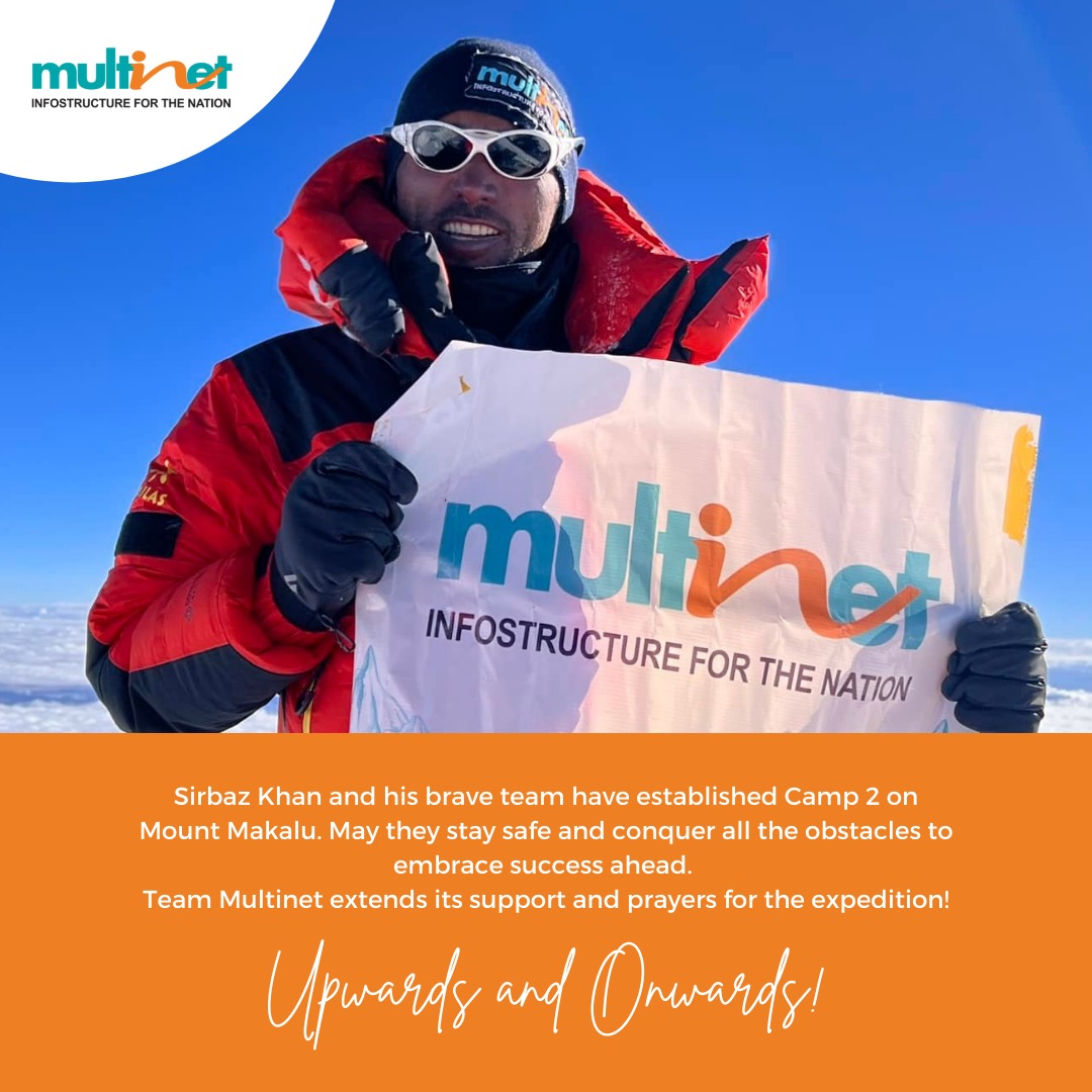 OfficialMPPL's tweet photo. Sirbaz has embarked on another journey where he is all set to summit Mt. Makalu.
He has reached the second base camp and he will begin to push for the summit soon; we request your prayers and best wishes for the champion.
May he conquer whatever lies in his way.
#TeamMultinet https://t.co/nqCmFbP4ei