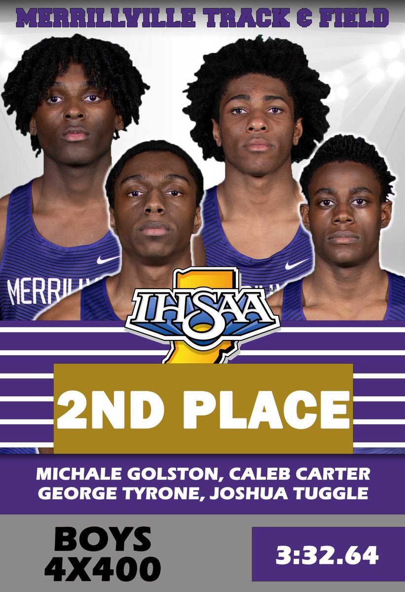 Congratulations to Jr. Michale Golston, Sr. George Tyrone, Sr. Caleb Carter & Sr. Joshua Tuggle for finishing 2nd in the 4x400M Relay at the IHSAA Crown Point Sectional tonight; advancing to next week's IHSAA Regional at Valparaiso H.S. #piratepride @Merrillville_TF