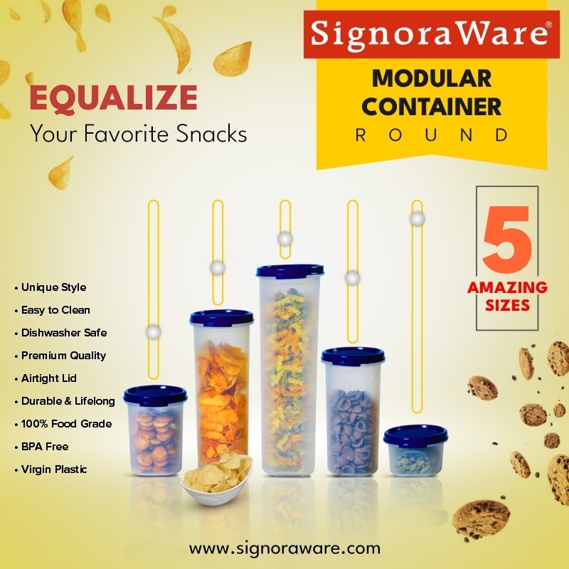 SignoraWare's tweet image. Equalize your favorite snacks

#signoraware #modularcontainer #roundcontainers #modularcontainer #bulkstorage #bigcontainers #plasticcontainer #container #plastic #range #cereals #kitchenware