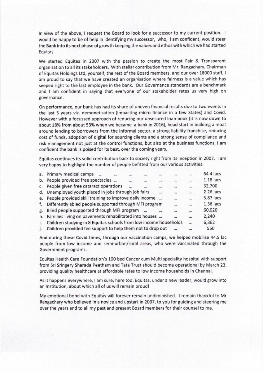 EquitasBank's tweet photo. The Banker with a Soul behind the Bank with a Soul! 

Here is a letter from our Banker with a Soul -  PN Vasudevan. 

#leadership #bank #inspiration #model #leader #equitas #equitasbank #MD #vasudevan https://t.co/O1NRGWM6FD