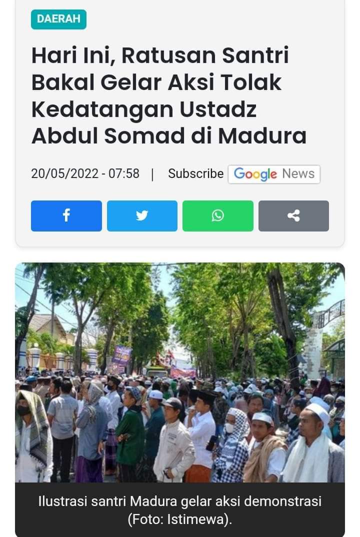 SipenkAyas's tweet photo. Bukan cuma di Singapura Somad diharamkan!
Di Madurapun ternyata juga ada yg mengharamkan masuk!🤣 https://t.co/hbwiPDdX3P