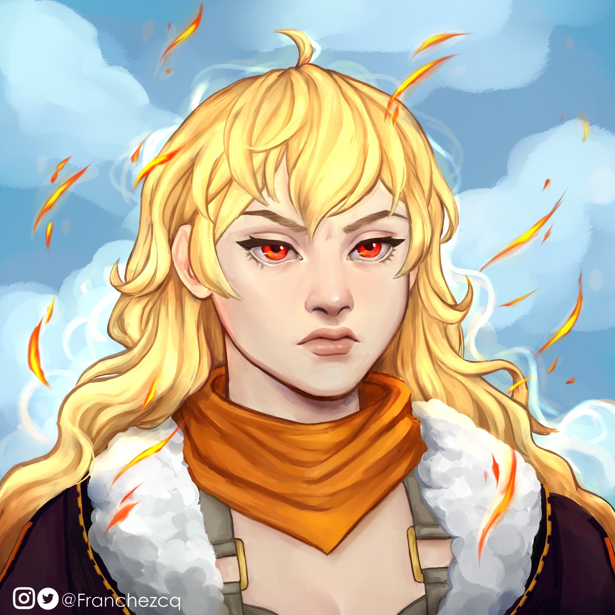 pomezca's tweet photo. And finally Yang, my favorite piece since I like painting blonde hair :D
.
comment down below for any character requests and suggestions! 
#RWBYfanart #RWBY #FANART #YangXiaoLong  #digitalart https://t.co/3fzOUoNUFK