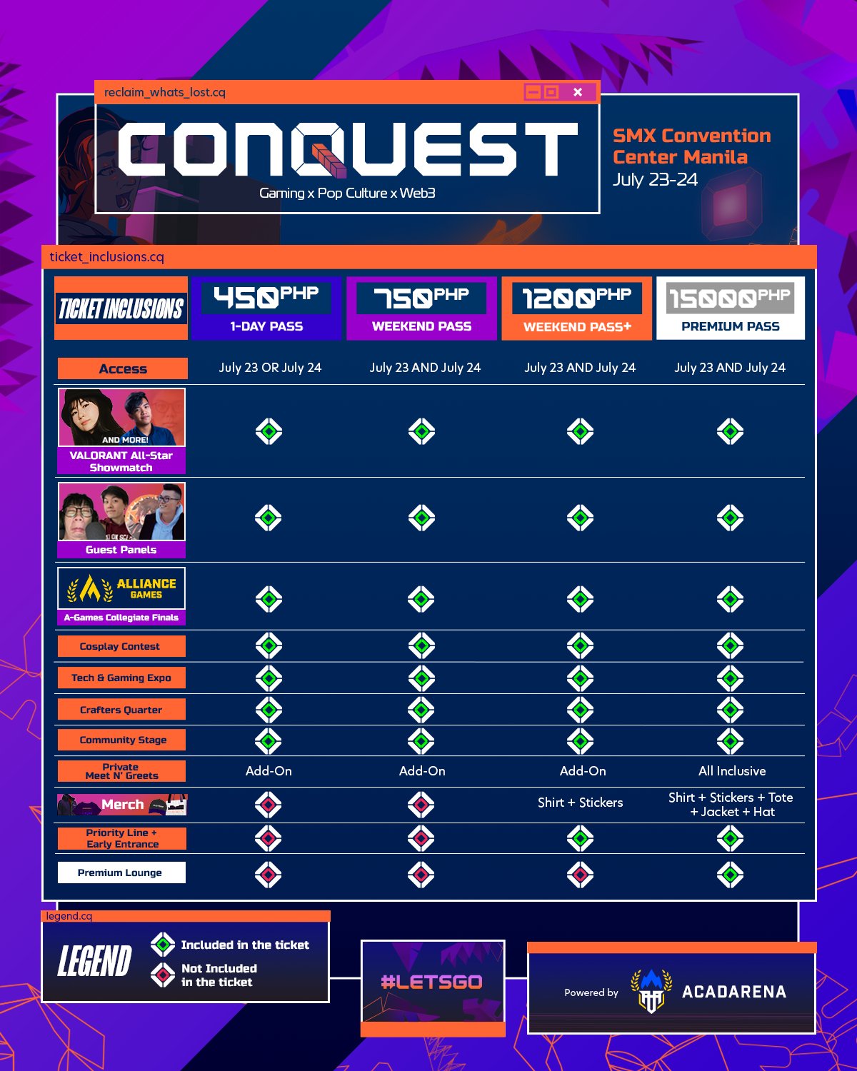 CONQuest Festival 2023 ☁️ on Twitter "Not sure what’s included with