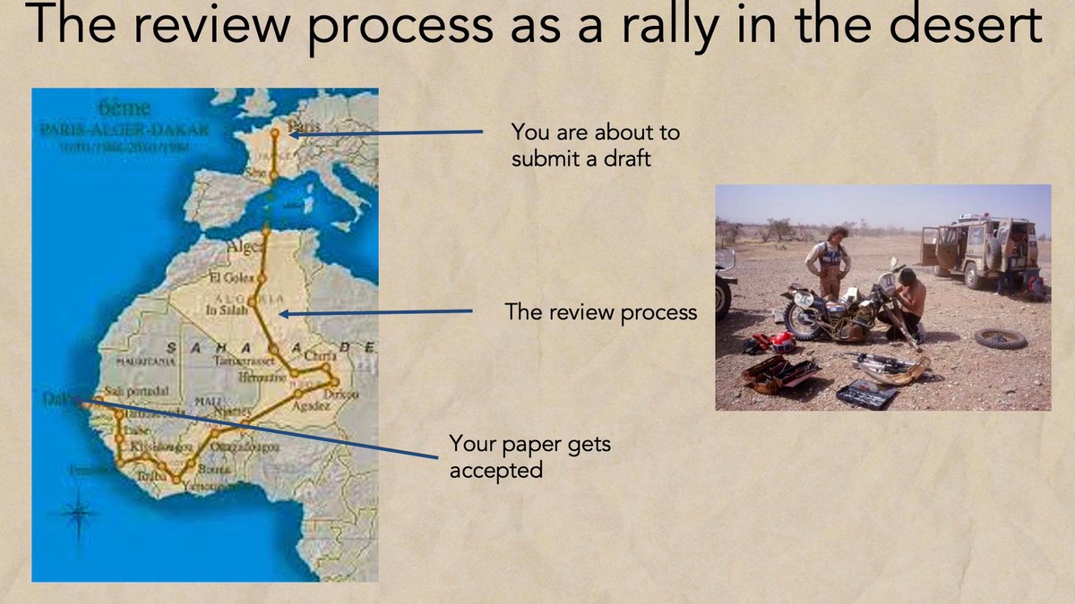 juliencayla's tweet photo. Today I will be talking to #Anzmac students about the review process as a car journey. Any other metaphors to talk about the review process ? #AcademicTwitter #Academic https://t.co/nSaE4XUW3g