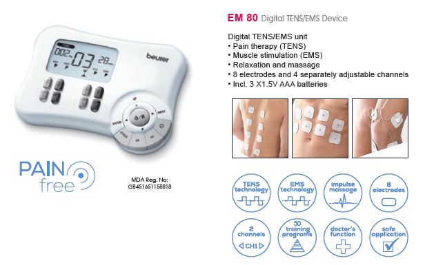 cumpleaños acoso Fotoeléctrico Kinsmedic on Twitter: "EM 80 Digital TENS/EMS Device #EM80 #TENS #beurer  #kinsmedic #paintheraphy Digital TENS/EMS unit • Pain therapy (TENS) •  Muscle stimulation (EMS) https://t.co/E9OtL4ryo9 https://t.co/TjgUALwuUS" /  Twitter