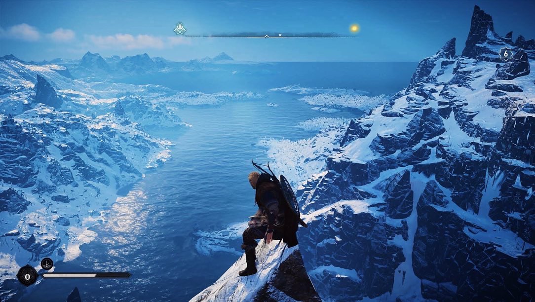 Beatler's tweet photo. Climbed a mighty snowy peak and summoned my long ship tonight. #assassinscreedvalhalla #stadia #assassinscreed #gaming #screencaptures @GoogleStadia https://t.co/ydR5wSVcV8