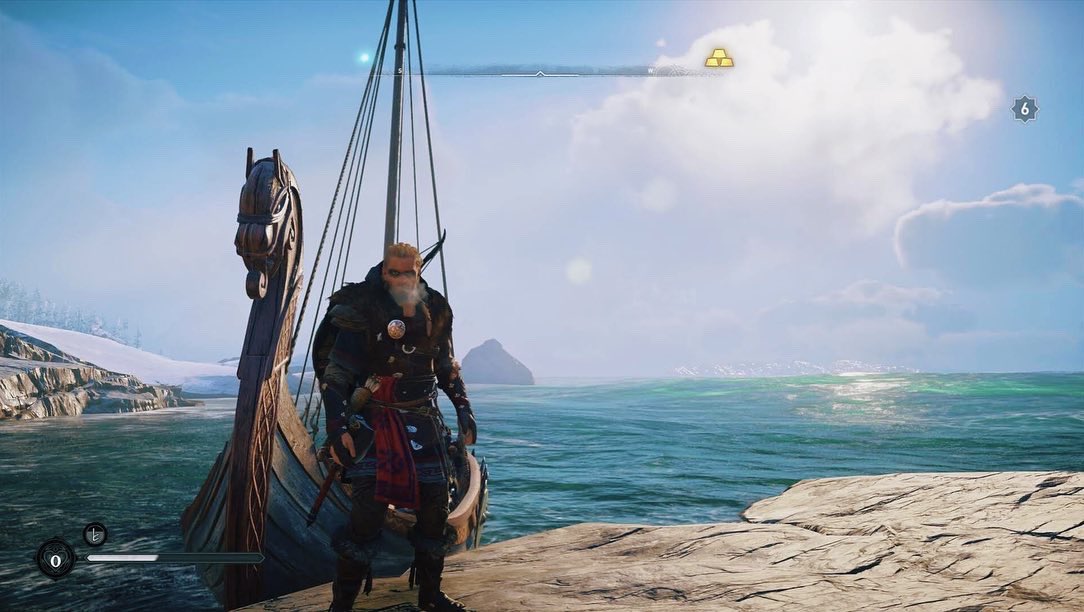 Beatler's tweet photo. Climbed a mighty snowy peak and summoned my long ship tonight. #assassinscreedvalhalla #stadia #assassinscreed #gaming #screencaptures @GoogleStadia https://t.co/ydR5wSVcV8