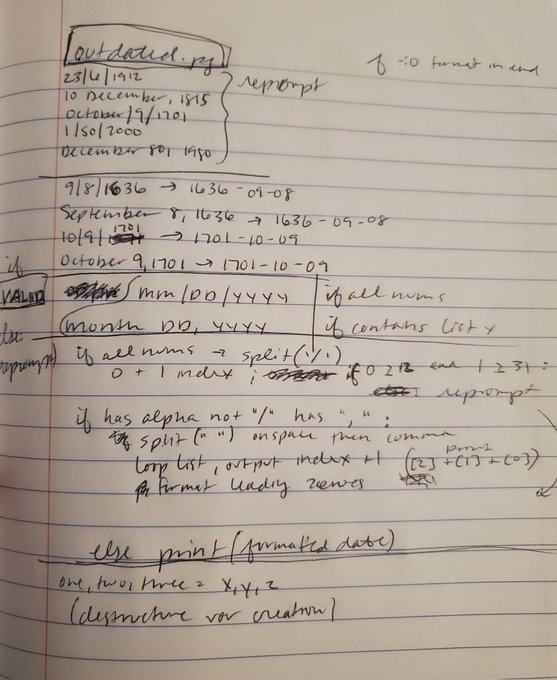 pseudocode python on notebook paper