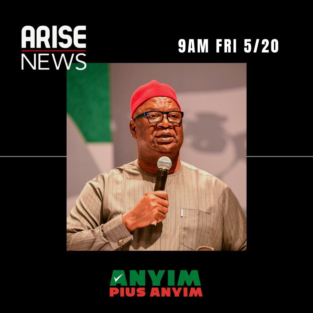 Disney_bea's tweet photo. H.E Sen Anyim Pius Anyim will be on Arise TV morning programme by 9 am tomorrow, Friday 20th. https://t.co/m1iBkUFR77