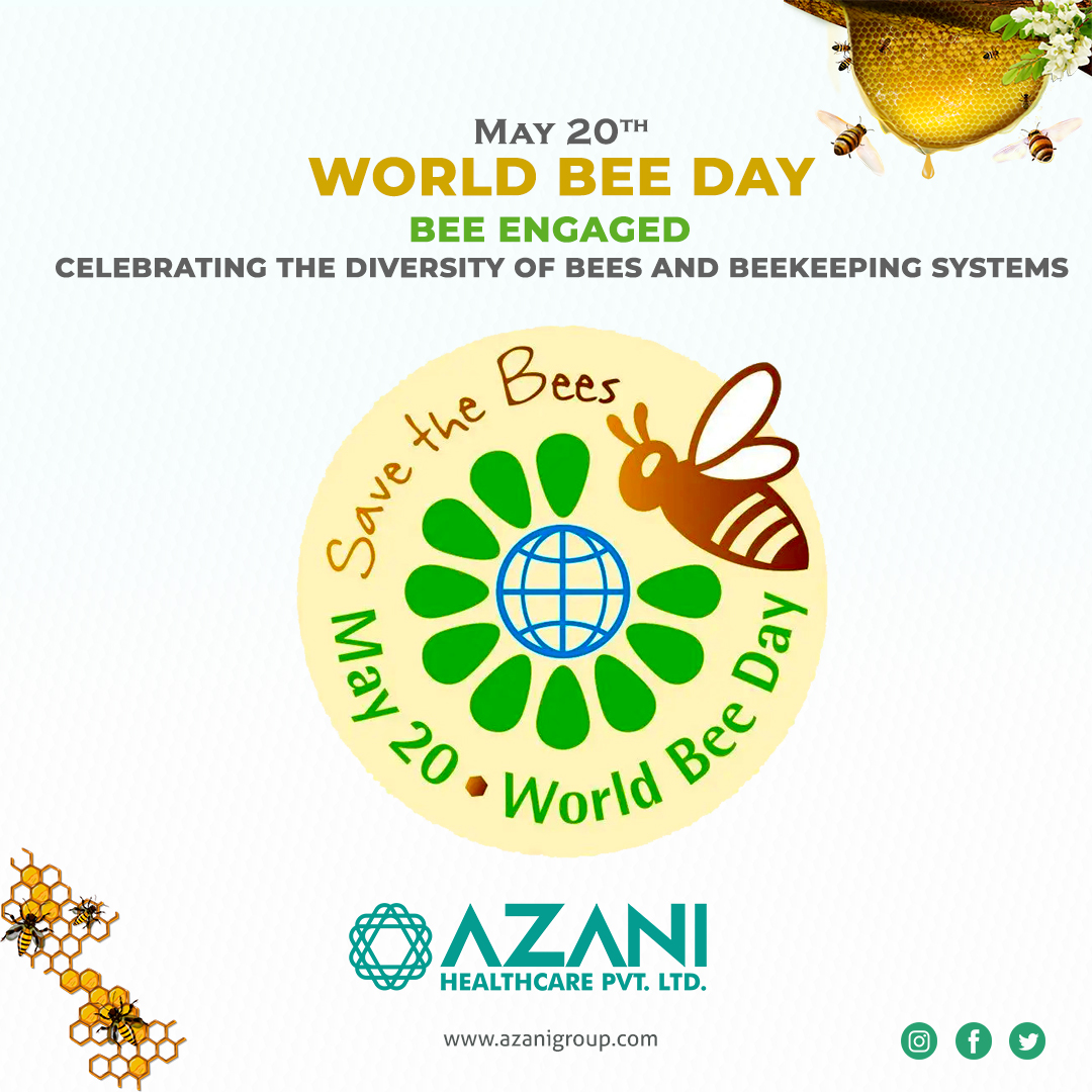 AzaniHealthcare's tweet photo. Bees play a major role in maintaining a balance between humans, plants, animals &amp; the environment. Without bees, food would be scarce &amp; a vast portion of the population would perish from starvation.Bees increase agricultural production around the world by pollinating #WorldBeeDay https://t.co/e6oUlJoozx