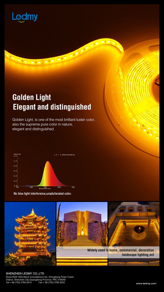 LEDMY_Shenzhen's tweet photo. 1700K Golden Yellow, More than Warm, Do you like it ?
*Golden yellow light creates an elegant and luxurious
atmosphere and style.
*Can be used for a variety of scenes, stage, restaurant, ceiling, exterior wall ect. https://t.co/QVer5mW0qx