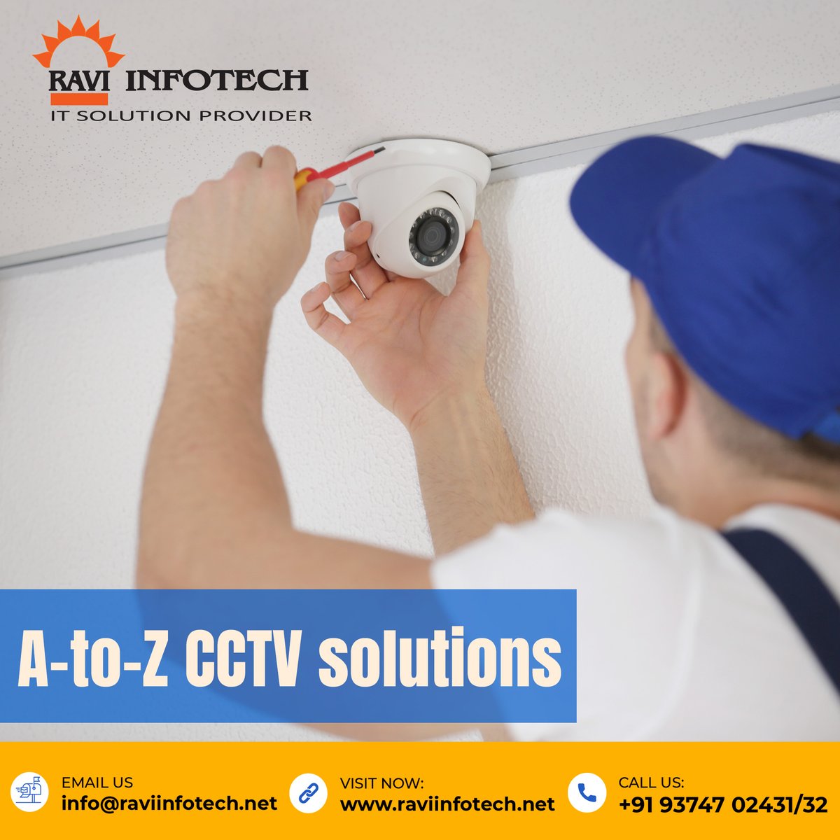raviInfotechvad's tweet photo. Call us Today!! +919374702431 or +919374702432
Visit: https://t.co/jq19pJPV6L
Email us at : info@raviinfotech.net
#ITSolutions #CCTV #ITSecurity #CCTVCamera #CCTVInstallation #CCTVCameraServices #CCTVSetup #CameraServices #CCTVServicesinvadodara #Raviinfotech #Vadodaracity https://t.co/0S6Hs892qQ