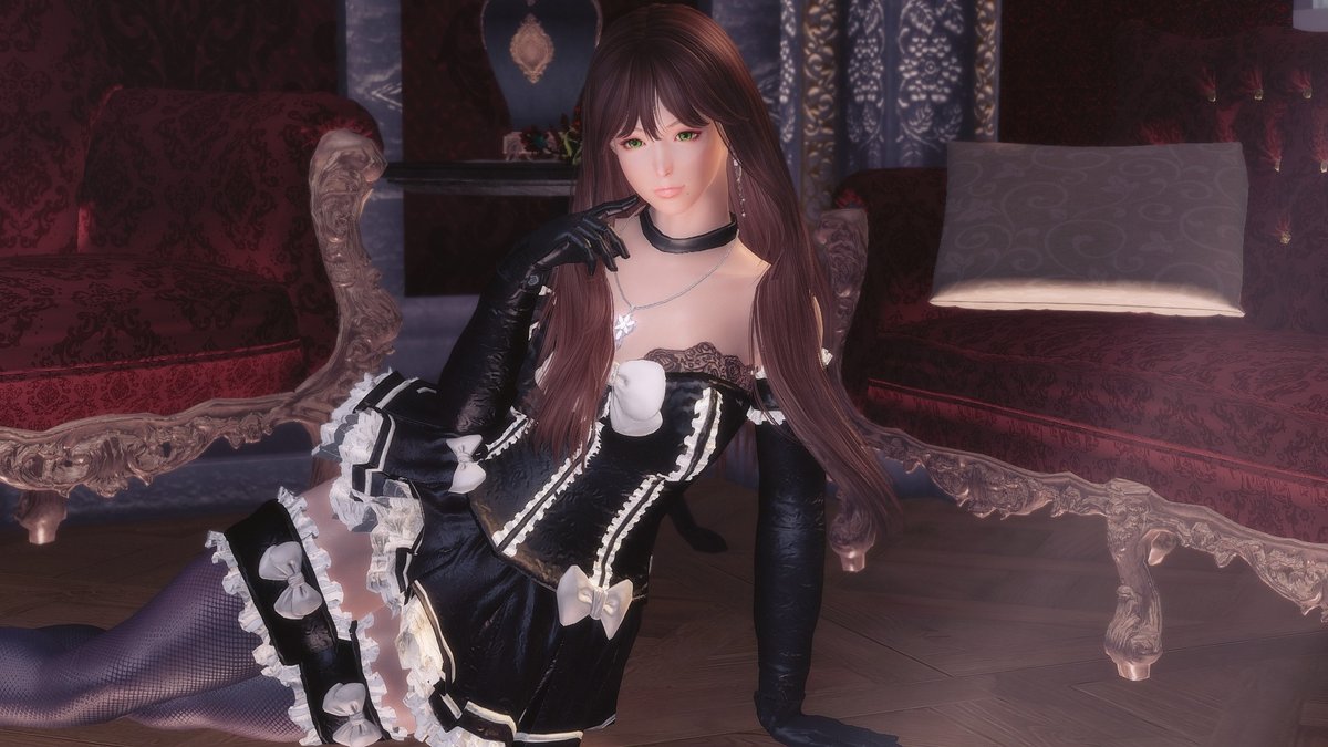 ゴシック衣装で撮影！✨
#Skyrim #スカイリム