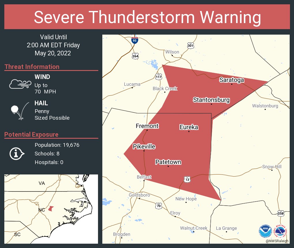 NWS Raleigh on Twitter "Severe Thunderstorm Warning continues for