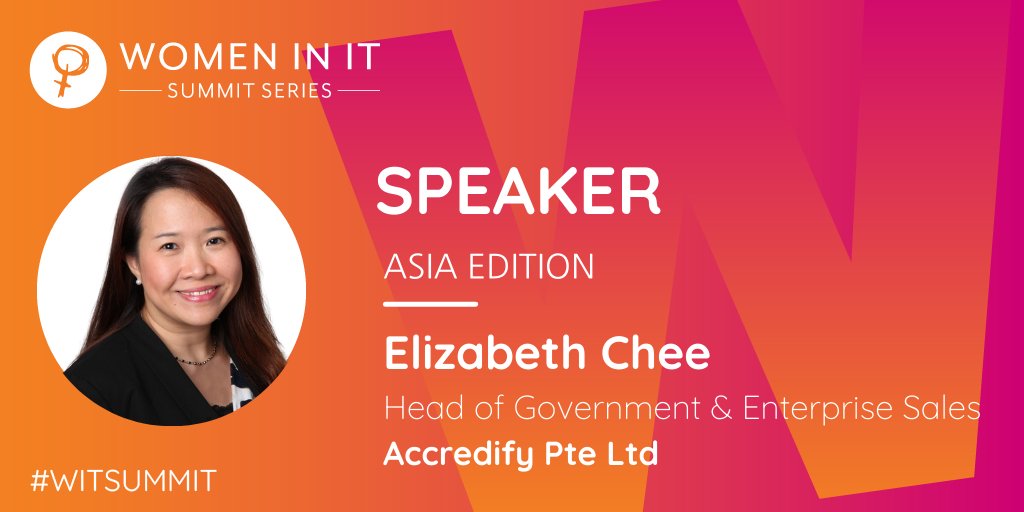 We kick off the #WITSummit Asia Speaker Spotlights, with the incredible Elizabeth Chee from <a href="/Accredify_io/">Accredify</a>! Elizabeth will share her top insights on merging #Innovation and #Inclusion, for maximum Impact. Find all summit info here: bit.ly/3xFkbuH
<a href="/Innoclusion/">Elizabeth Chee</a> #womenintech