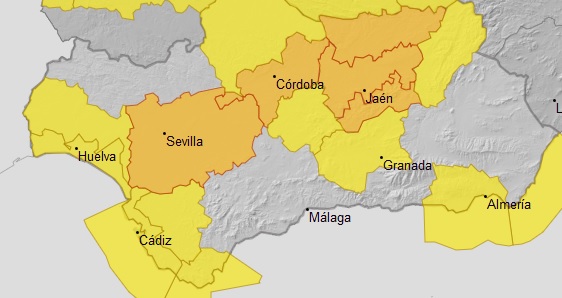 🌞 Aunque parezca más propio del mes de julio, éste es el mapa meteorológico de hoy, la jornada más calurosa de la semana en la que podrán superarse los 40º en varios puntos de #Andalucía
🟡 Activos los avisos naranjas y amarillos por altas temperaturas
#BuenosDías 
#FelizViernes