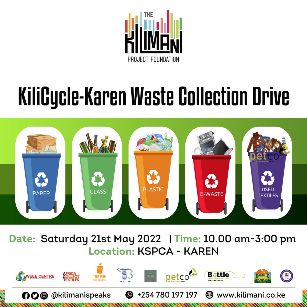 The WEEE Centre (@theweeecentre) on Twitter photo As we approach #WorldEnvironmentDay2022, join us tomorrow for #Kilicycle Karen May 2022 edition, and give electronic waste a much-needed second chance! ☀😊. See the poster for details. <a href="/kilimanispeaks/">Kilimani Project Foundation</a> As we approach #WorldEnvironmentDay2022, join us tomorrow for #Kilicycle Karen May 2022 edition, and give electronic waste a much-needed second chance! ☀😊. See the poster for details. <a href="/kilimanispeaks/">Kilimani Project Foundation</a>
