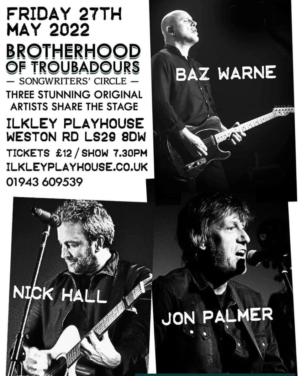 nickbhall1's tweet photo. This show is happening next Friday and (unusually for these times) tickets are flying out. If youโd like to see Baz Warne, Jon of @JPacousticB and @nickbhall1 of @plumhall sharing songs and stories in @IlkleyPlayhouse , donโt delay! Tickets here: https://t.co/iZ5PY6WcHp
RT pls! https://t.co/kznwRbmfUC