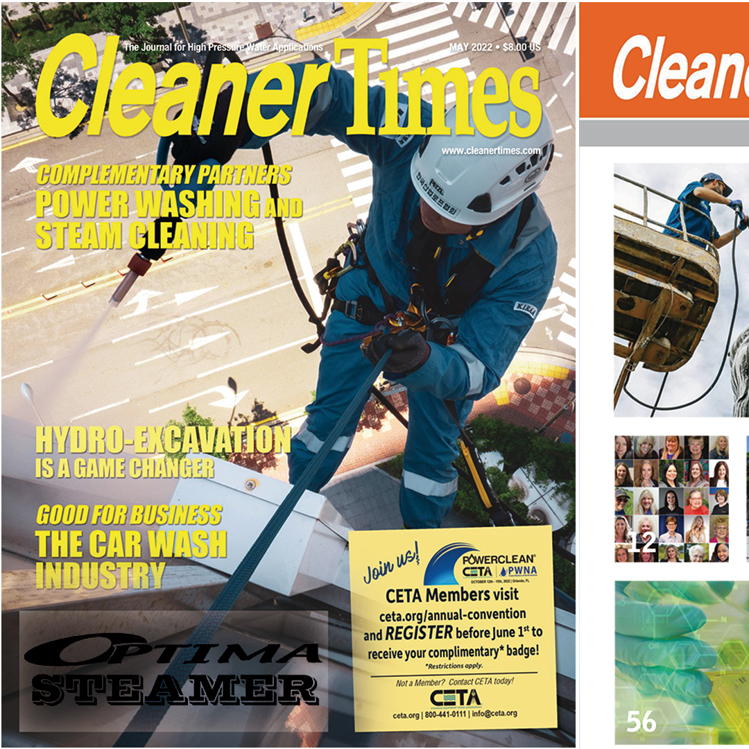 SJECorp's tweet photo. Check out Optima Steamer in well-known international magazine, Cleaner Times MAY 2022 !
- Optima Steamer graced its cover MAY 2022 ! 

Join the Optima Steamer Revolution ! 

https://t.co/WaSan9vxVK

#steamcarwash #steamcleaning #carwashbusiness #industrialsteamcleaning https://t.co/QyrbxpR1hH