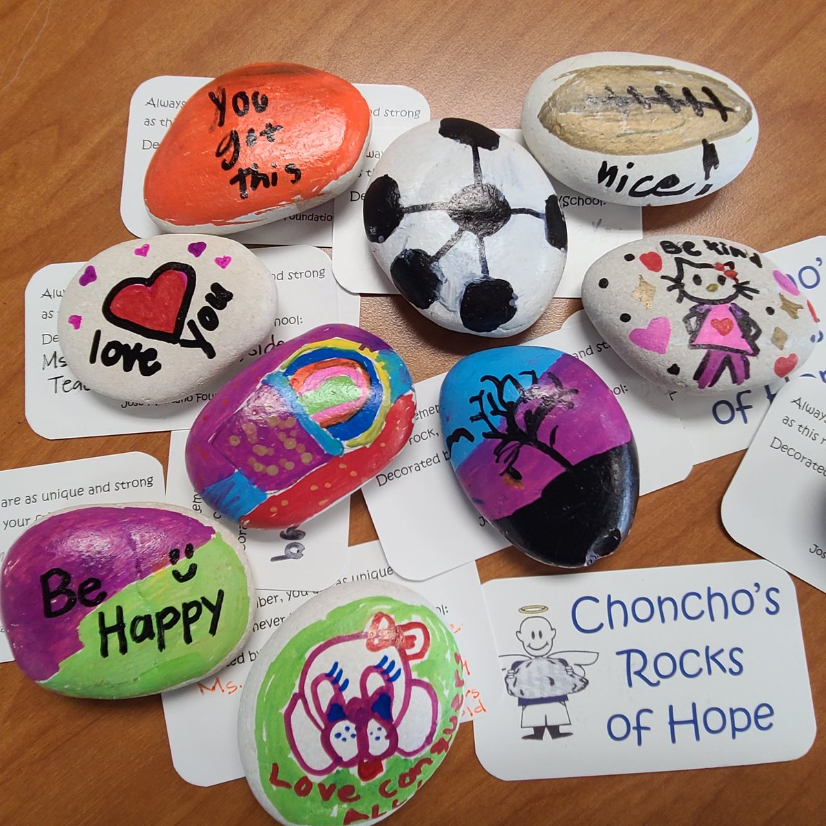 ElmaCani's tweet image. 3rd graders @BA_STEAM_ACAD were so happy to be able to decorate rocks for the Jose Montano Foundation. Even Ms. Nadia painted a rock with our class. ❤️ @oneboyswish #3rdGradersRock
@Supt_SBUSD