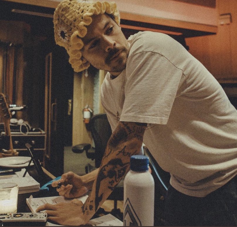 salutationhrry's tweet image. he really wrote this album  with a mustache … i need another pack of cig