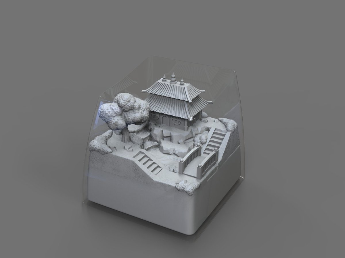 GPai94's tweet photo. @nanoverseHQ meets @NFTYKEYS 

Decided to turn Nanopass's Eastern Gem land into a keycap. Still a WIP. There's a lot of details in the land, so tried my best to fit as much as I can into such a small piece.

@reicannon hope you like it! https://t.co/ijP76faI6N