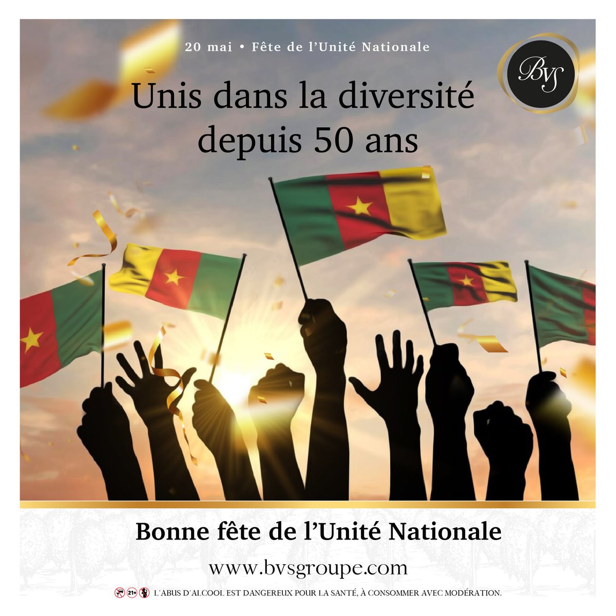 BVSGroupe's tweet photo. "Nous sommes faits pour vivre ensemble, nous avons besoin les uns des autres."
Bonne fête de l'Unité Nationale à tous les Camerounais.
"We are made to live together, we need each other."
Happy National Unity Day to all Cameroonians.
#BVSGroup #UnitéNationale #NationalDay #20Mai https://t.co/Sts6L9WzAY