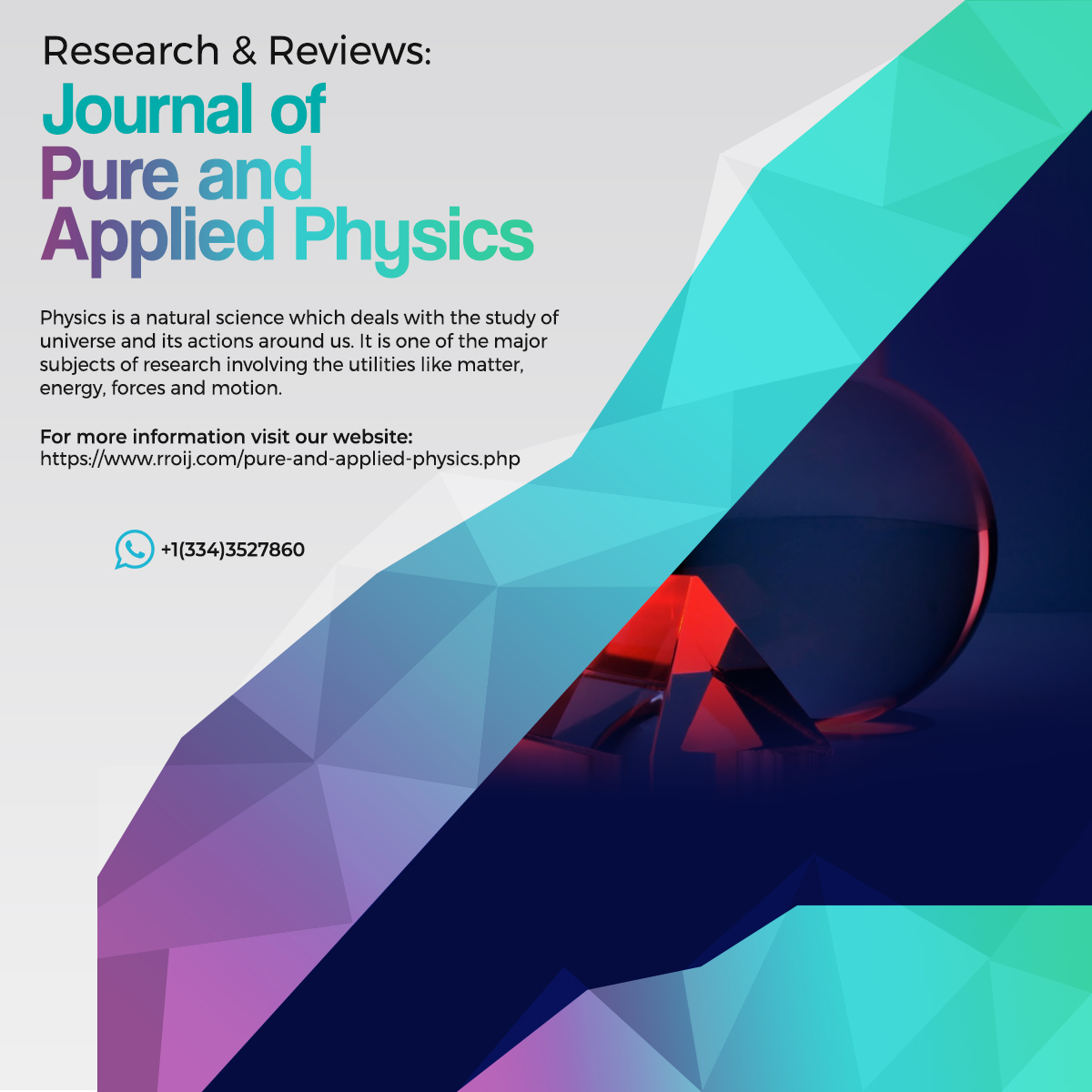 RROIJResearch's tweet photo. The journal emphasises the publication of rapidly growing subjects that require a global platform.

#AppliedPhysics #aticle #researchers #articles #author https://t.co/mZGqQjStxk