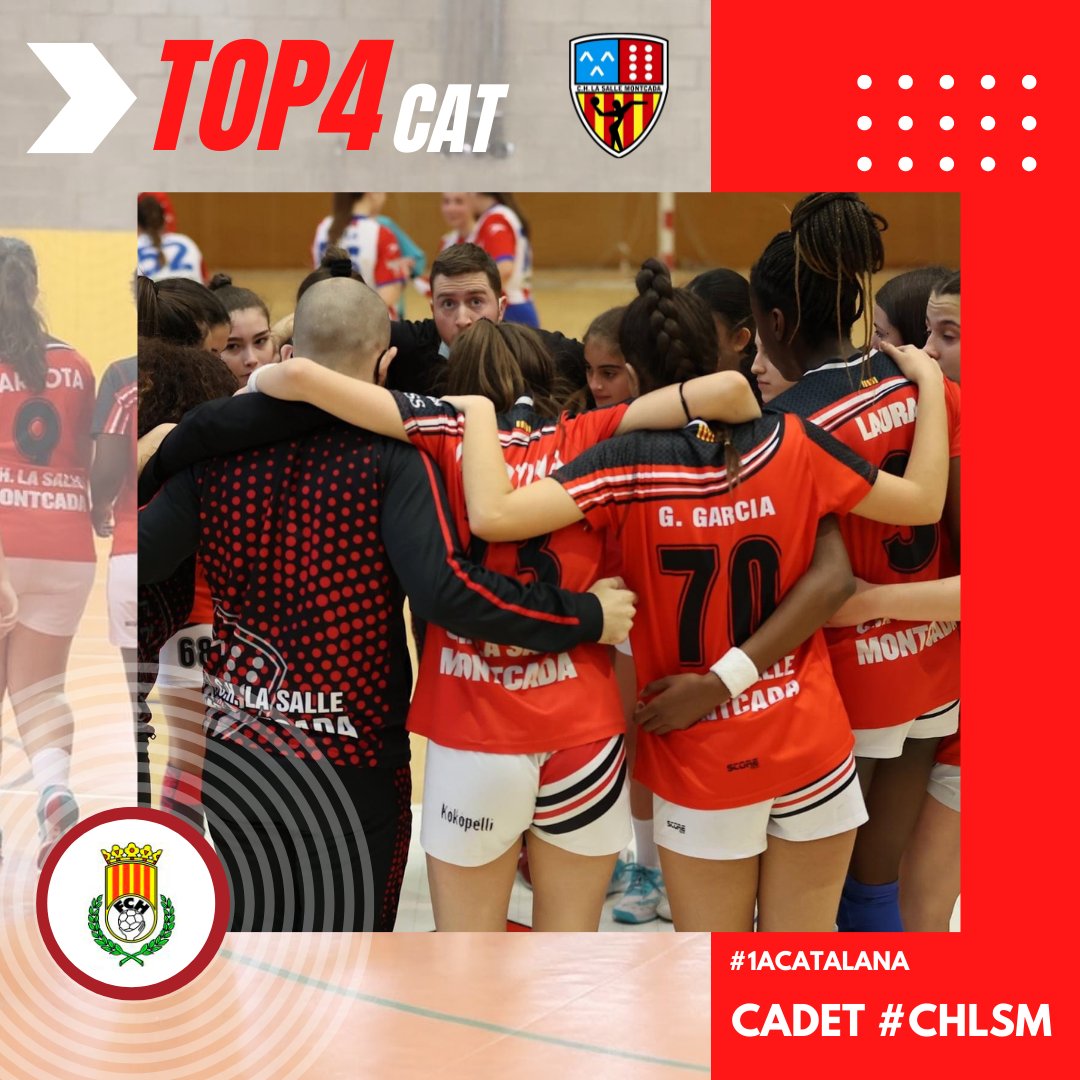 CHSalleMontcada's tweet photo. Cadet Femení #CHLSM #1aCatalana
Aquest cap de setmana TOP4 #1aCatalana al PAVELLÓ MUNICIPAL de SANT FOST
SEMIFINALS Dissabte 21
16:00h Argentona vs St.Quirze
18:00h St.Fost vs CHLSM
FINALS Diumenge 22
16:00h 3er i 4rt lloc
18:00h Final
CHLSM 🔴⚪
#chlsm #top4cat #montcada https://t.co/3y6gpRJwsR