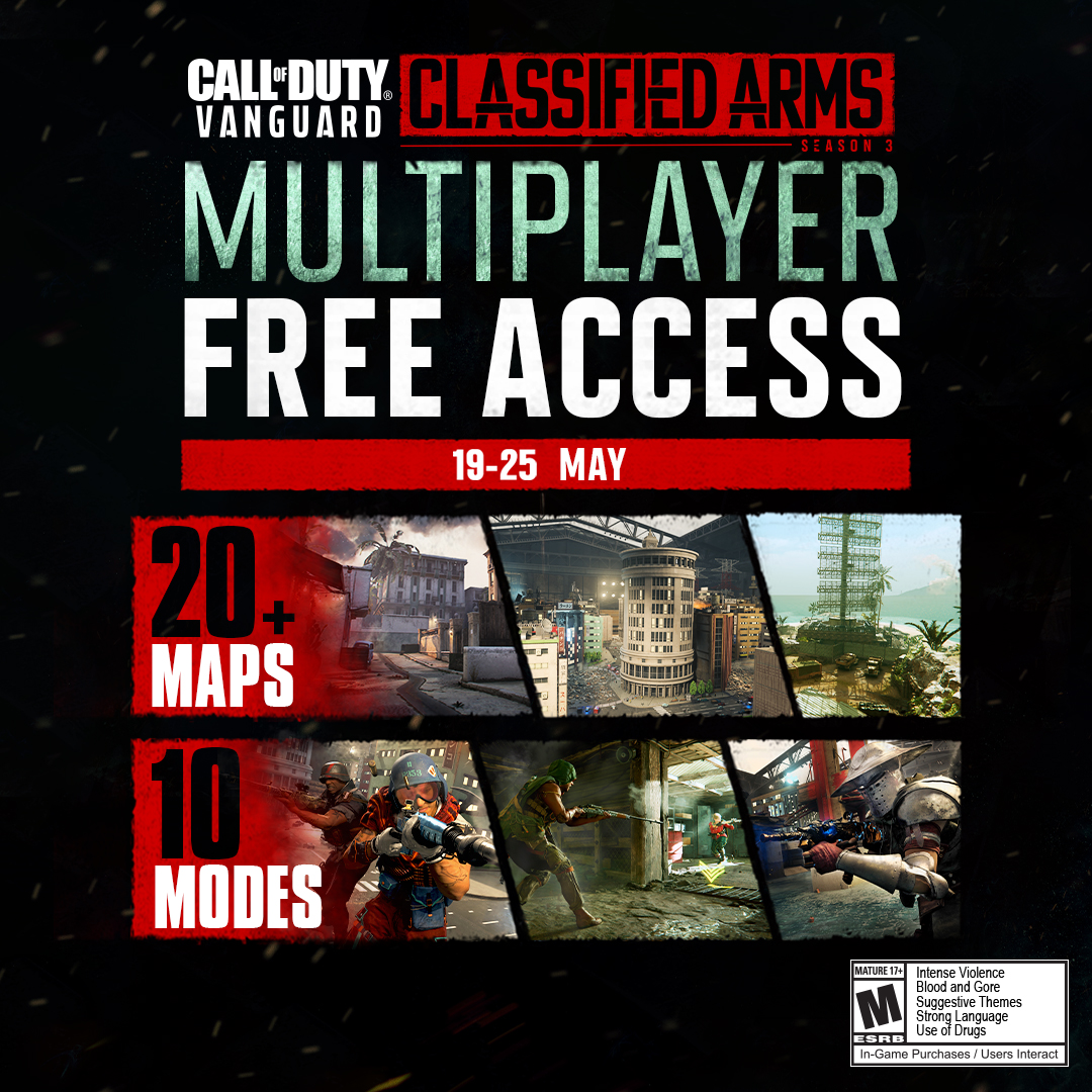 CallofDutyPH's tweet photo. Max 2XP + Free Access = 🔥📈

Dive into over 20 maps and 10 modes today in #Vanguard Free Access. ⏩ https://t.co/4McocmDV6i https://t.co/ZJkPzmYzsl