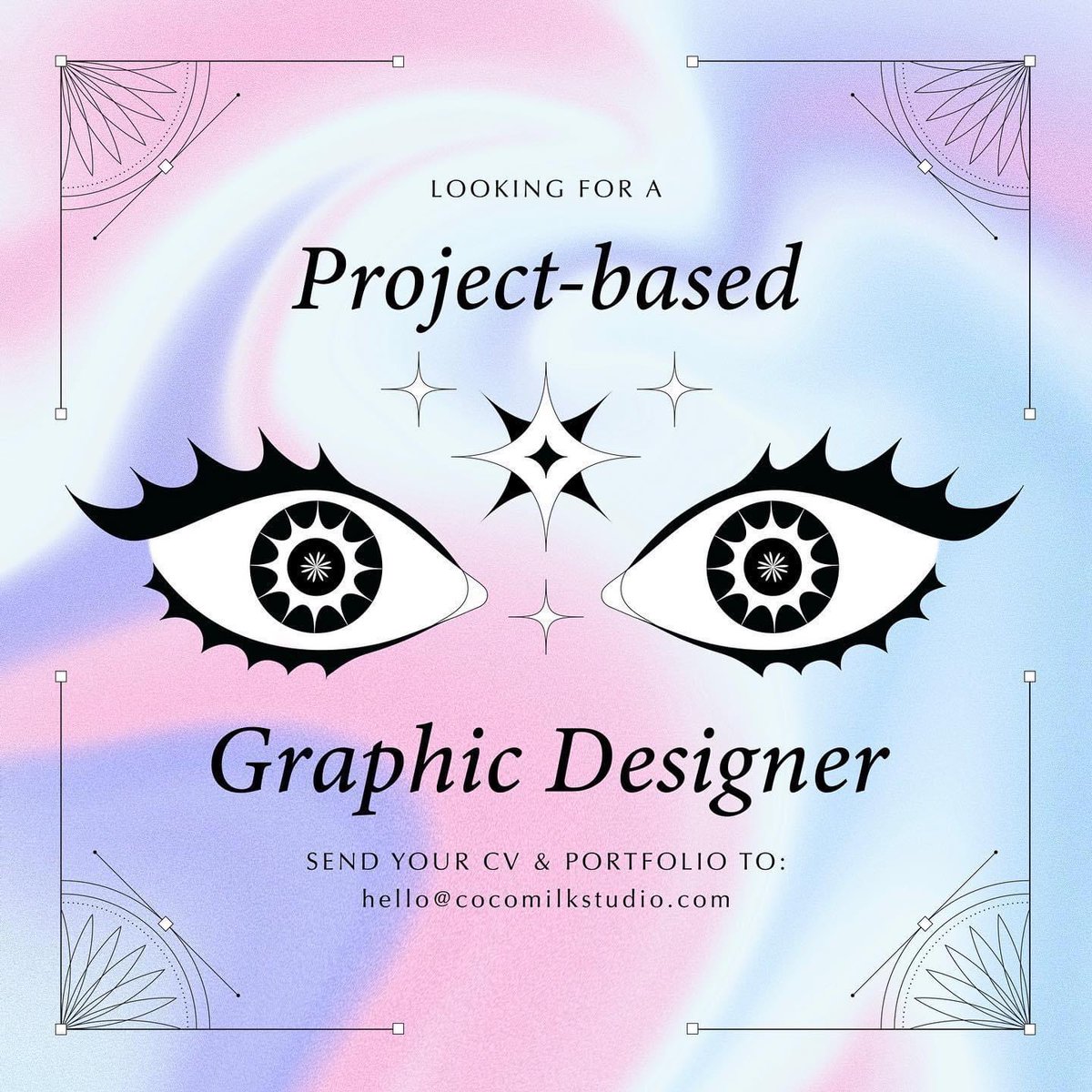The universe is calling 🔮 This is the sign you’ve been looking for to join our team as a project-based graphic designer.

Send your resume and portfolio to hello@cocomilkstudio.com ✨