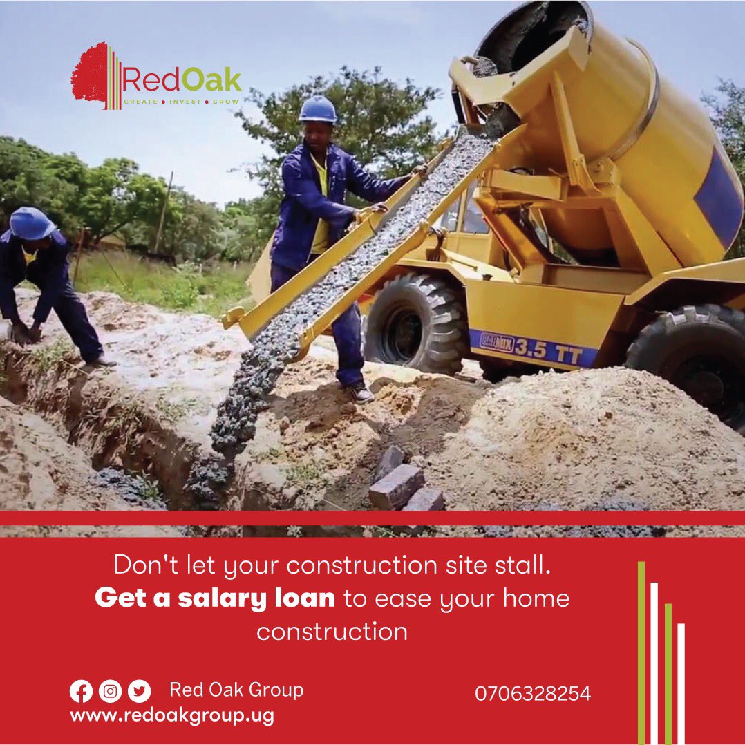 With the right partner, you don't have to use snail pace to complete construction for your dream home. Apply for a salary loan to ease your building expenses and watch as your dream comes to life. 

Call 0706328254 to get started 
or —> redoakgroup.ug/loan-products/…